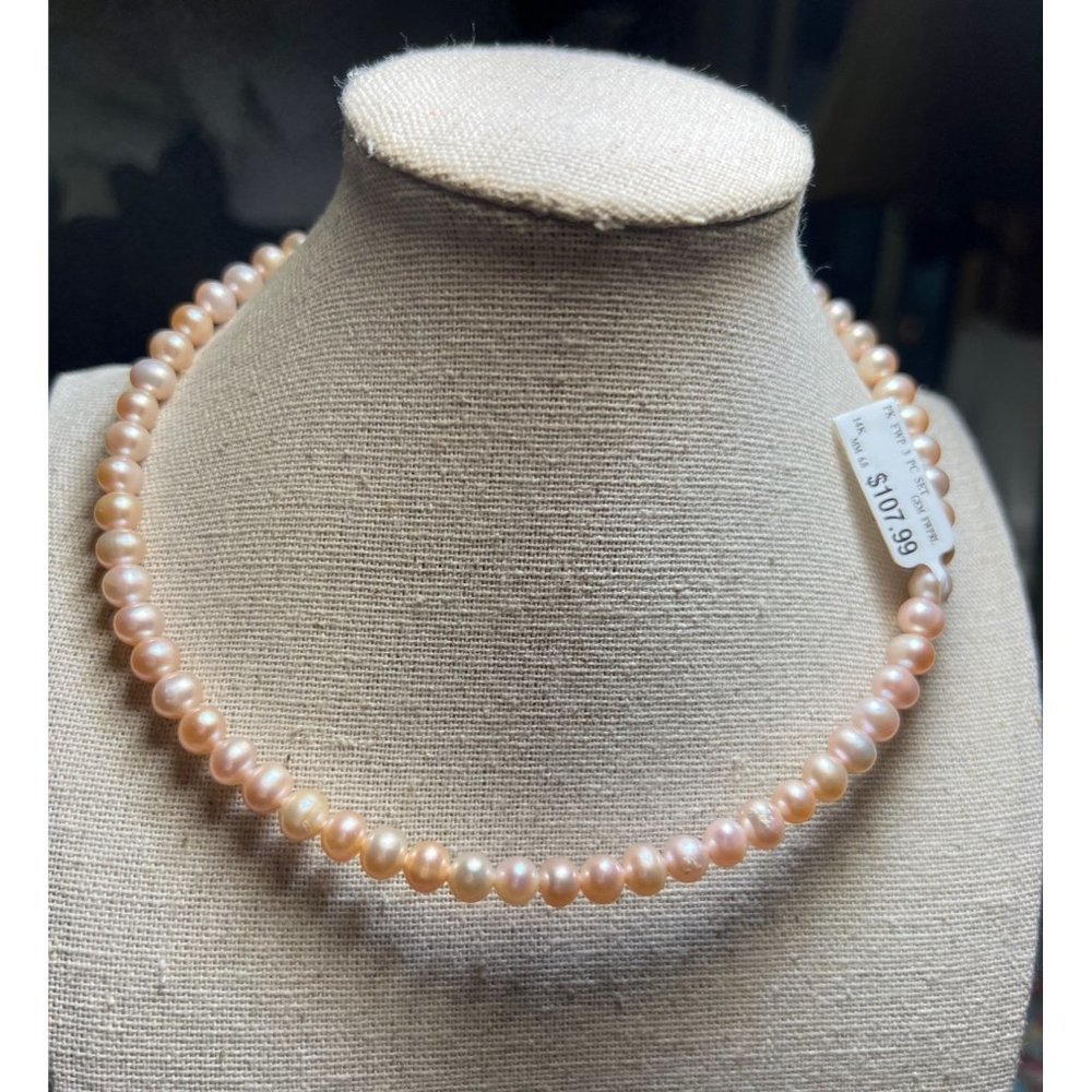 PINK Genuine Fresh Water Pearls  -- 16" -- NWTS